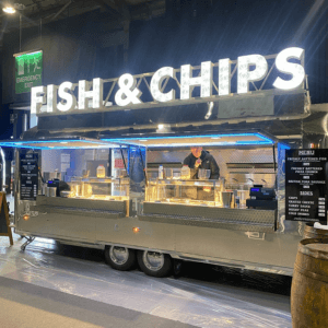 Mobile Airstream style Fish & Chips catering trailer hand built UK