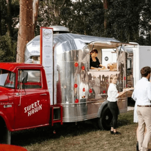 Airstream style mini catering food truck, tiny catering caravan, airstream food truck