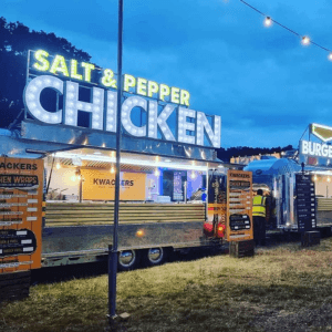 Large airstream style catering trailer - street food style catering caravan